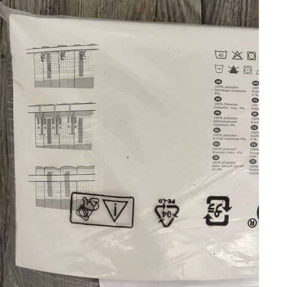 NIP IKEA 2 Window Curtain Panels Beige Gray Gradient Stripe 57x98 Modern Pair - Picture 4 of 5